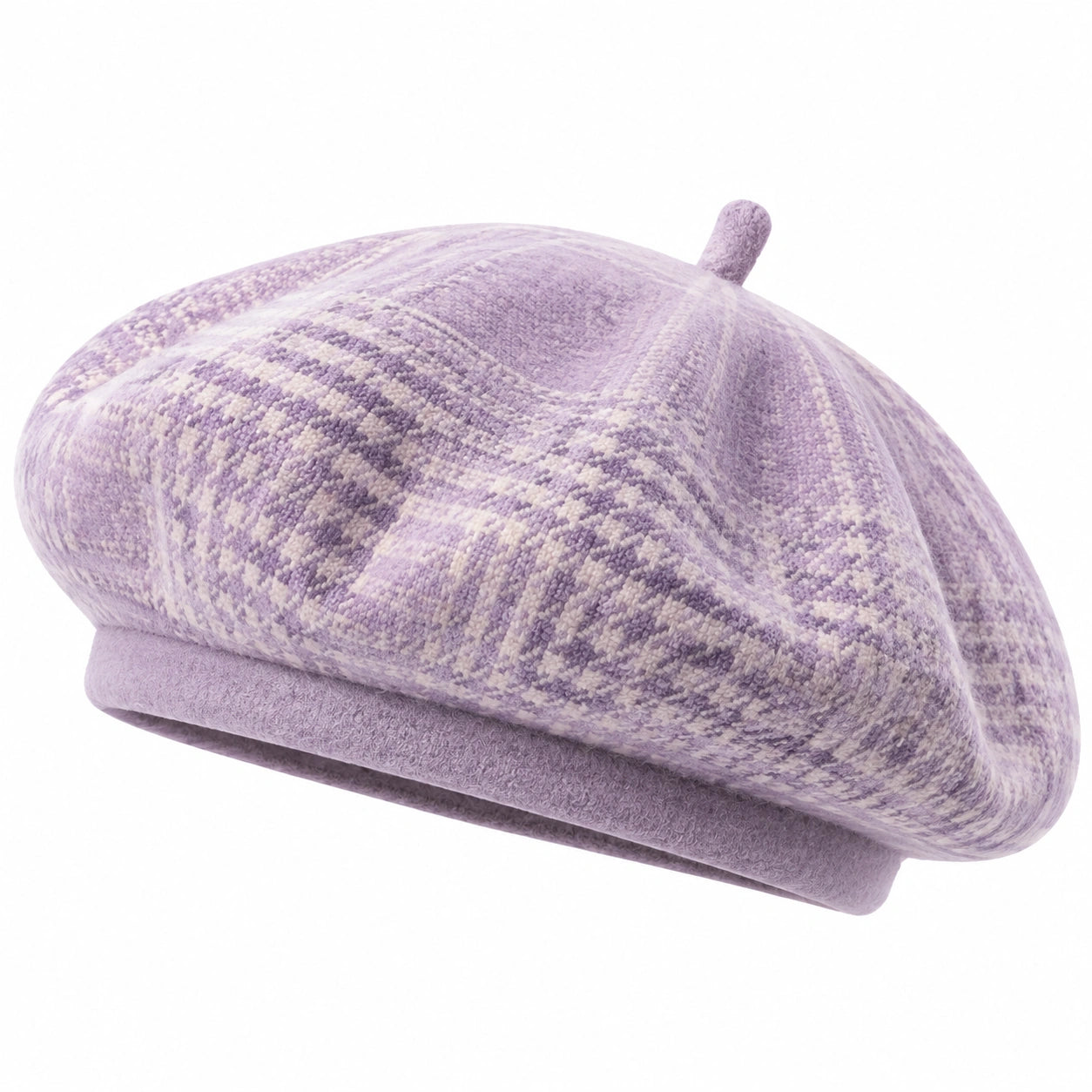 Béret taille unique en textile violet à motif pour usage quotidien