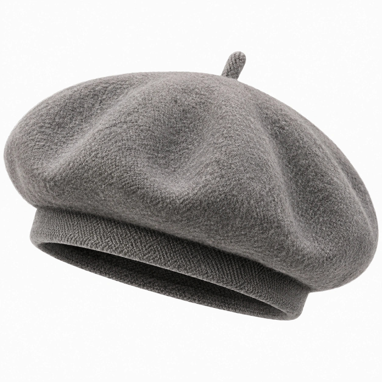 Béret taille unique gris en textile aspect feutré pour usage quotidien