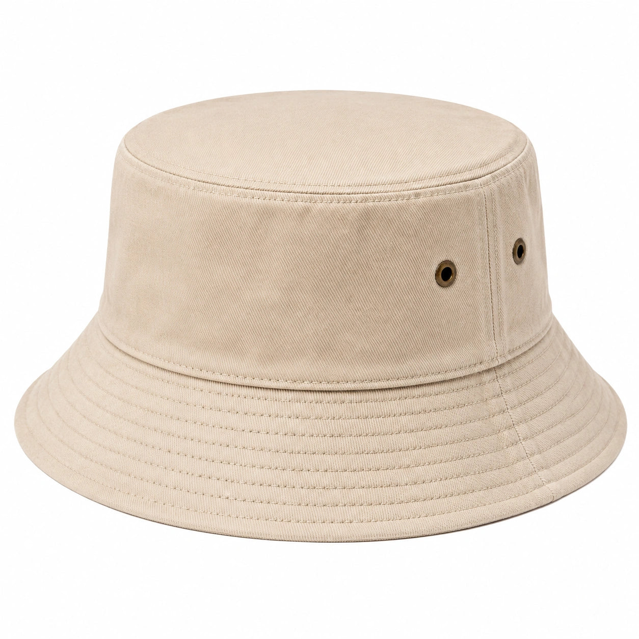 Chapeau bob taille unique en tissu beige à bords souples pour usage quotidien