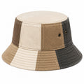 Chapeau bob taille unique en tissu beige marron gris à panneaux style décontracté