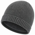 Bonnet unisexe taille unique en maille gris foncé doublé polaire pour hiver