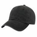 Casquette taille unique en coton noir délavé à visière courbée style décontracté