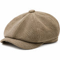 Casquette gavroche taille unique en tissu tissé marron beige style classique