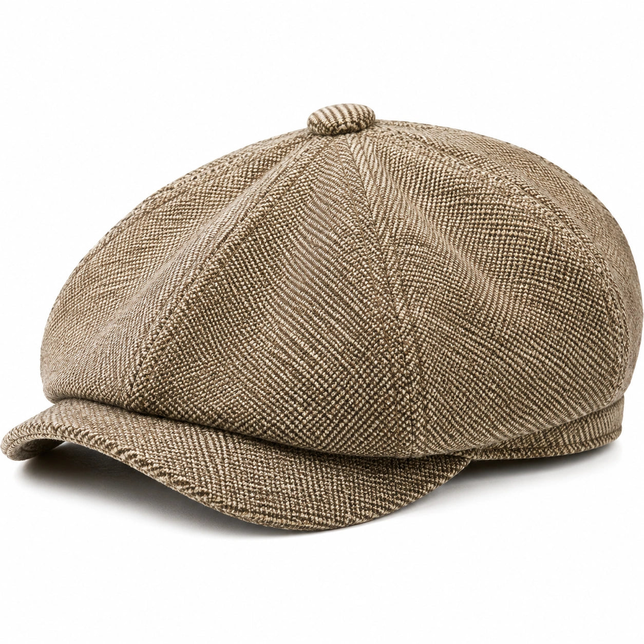 Casquette gavroche taille unique en tissu tissé marron beige style classique