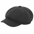 Casquette gavroche taille unique en tissu gris anthracite à visière style rétro