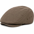 Casquette plate taille unique en tissu marron style classique