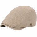 Casquette plate taille unique en tissu beige style classique