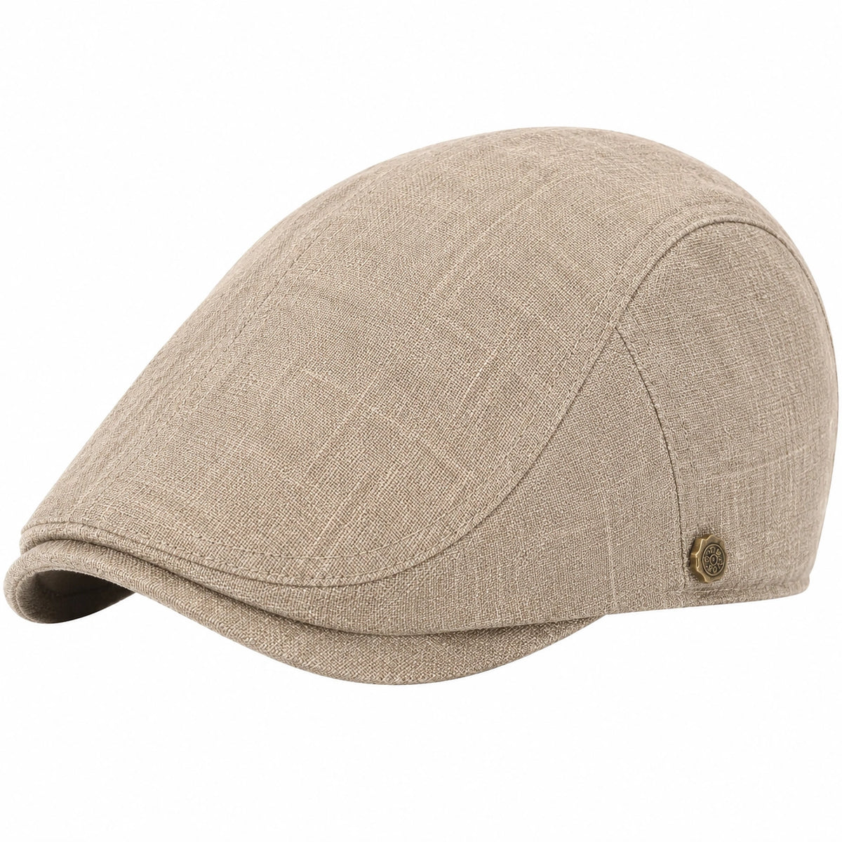 Casquette plate taille unique en tissu beige style classique