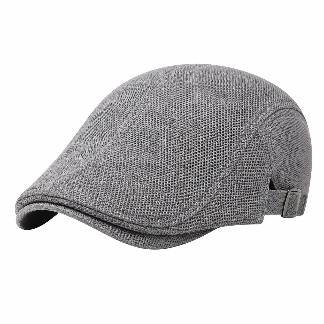 Casquette plate taille unique grise en tissu texturé ajustable style décontracté