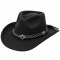 Chapeau cowboy taille unique noir en textile feutré style western réglable