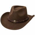Chapeau cowboy taille unique marron en feutre style western pour adulte