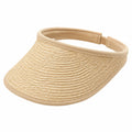 Visière taille unique en fibres tressées beige - protection solaire ajustable