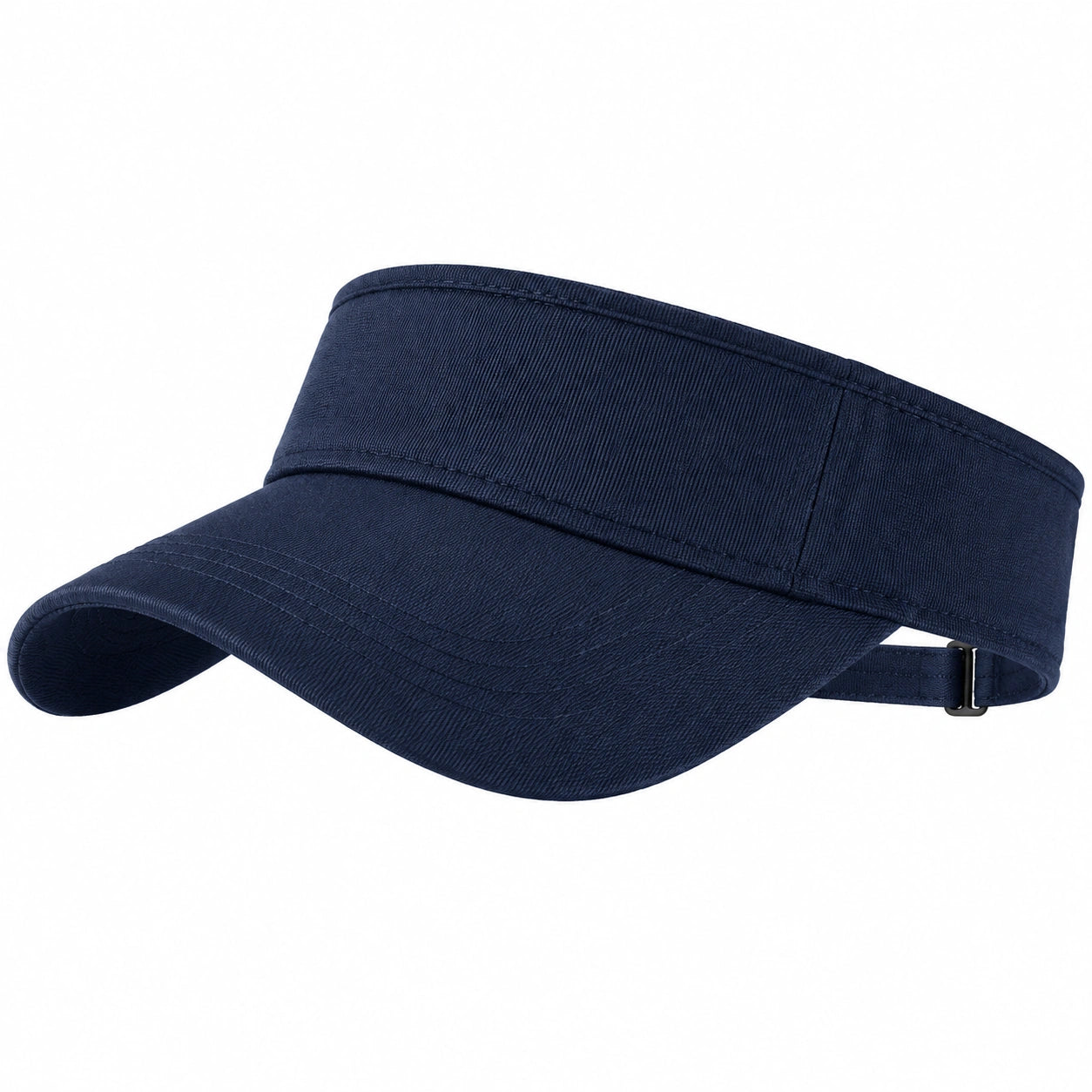 Visière de sport taille unique en tissu bleu marine réglable